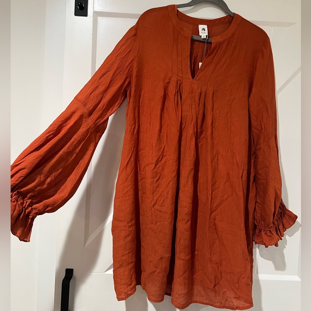 Burnt Orange Long Sleeve Dress